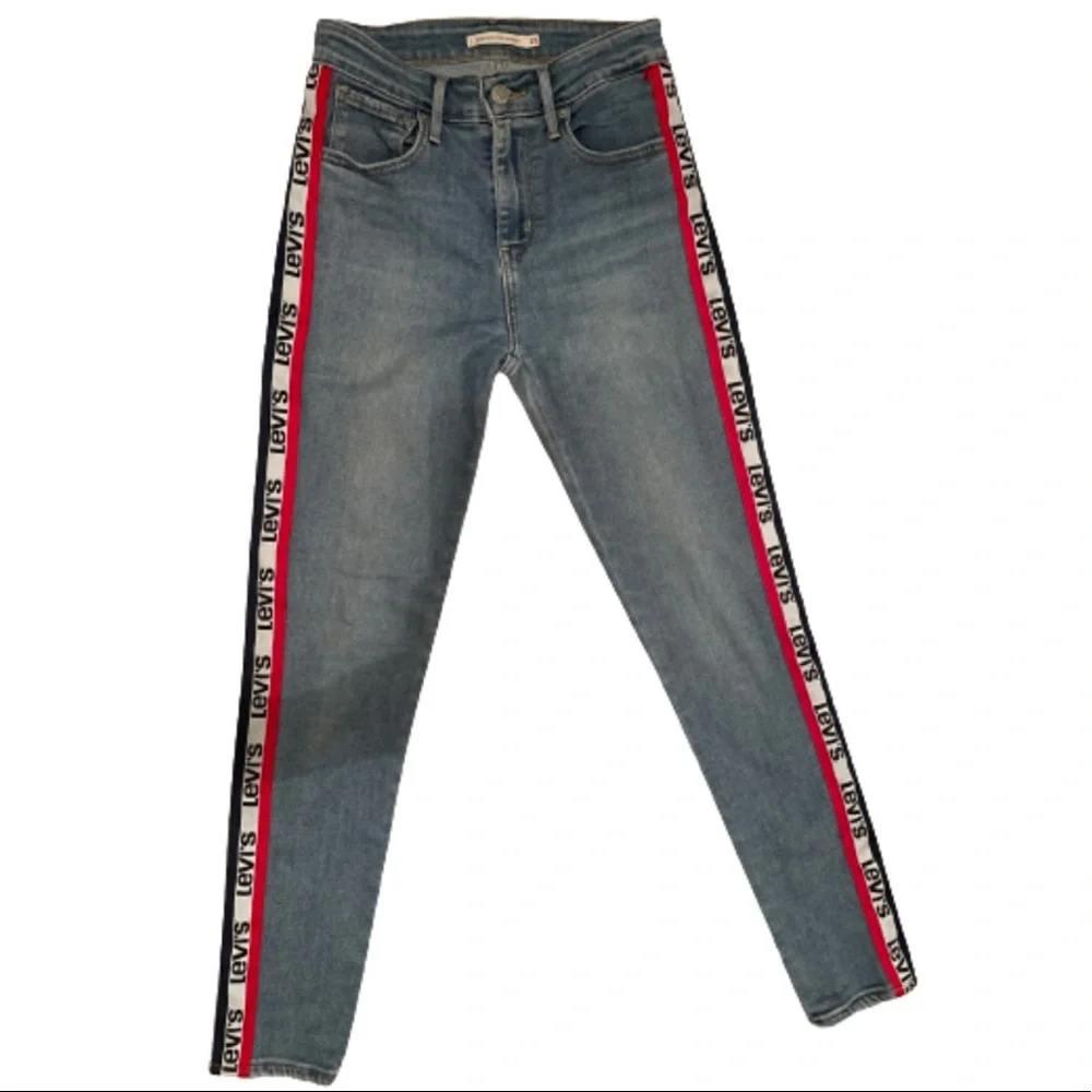 Levi's Limited 721 Side-Tape Logo High-Rise Skinny Jeans - Picture 2 of 7